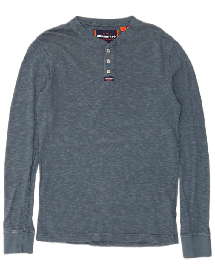 Superdry Herre Top Langærmet Medium Blå Flecked Bomuld