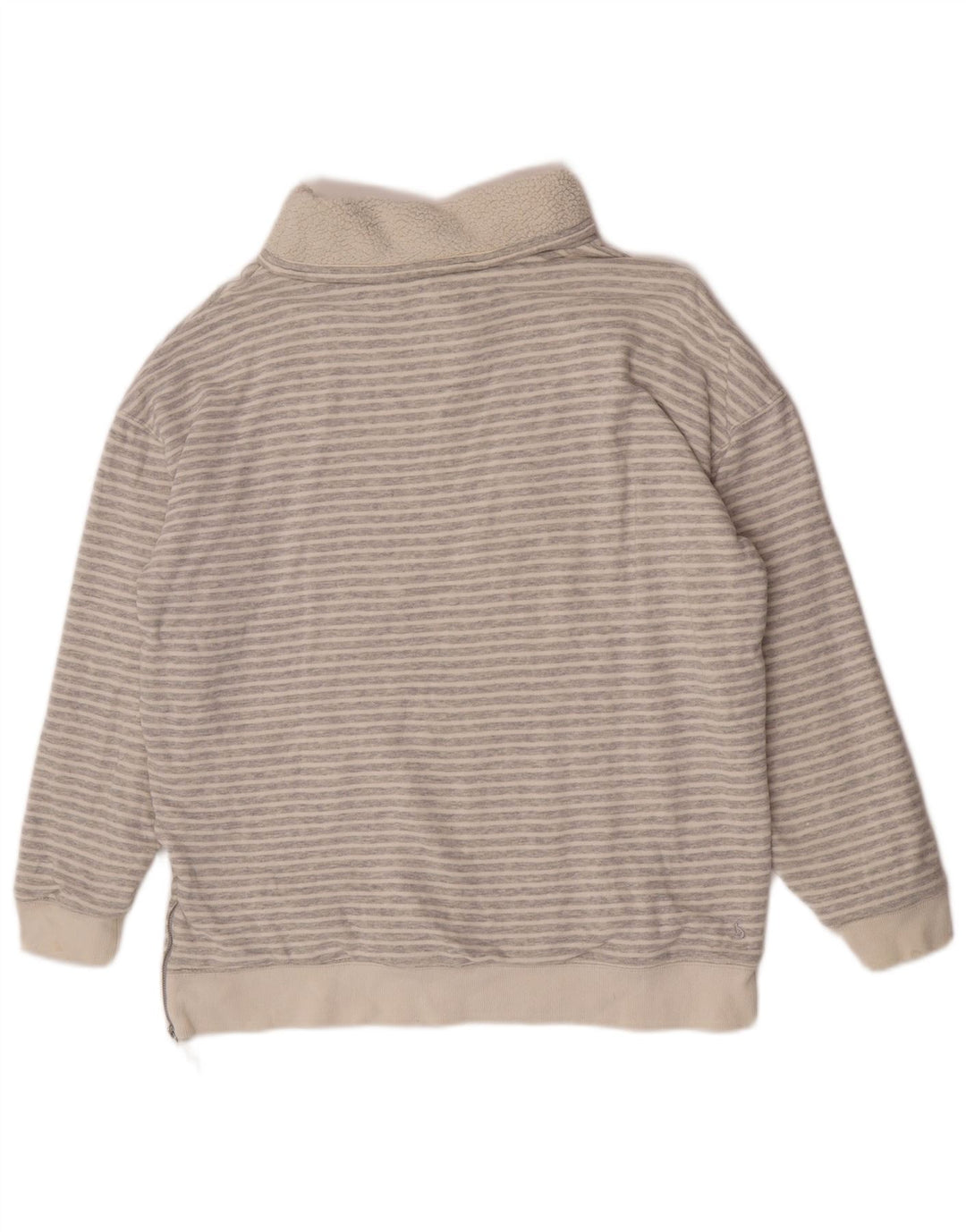 Joules Dame Roll Neck Jumper Sweater UK 12 Medium Grey Pinstripe