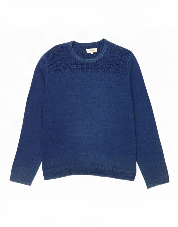 Jigsaw Mens Crew Neck Jumper Sweater Medium Blue Cotton