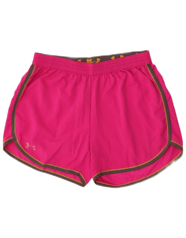 Under Armour Dame Sports Shorts UK 16 Large Pink Polyester