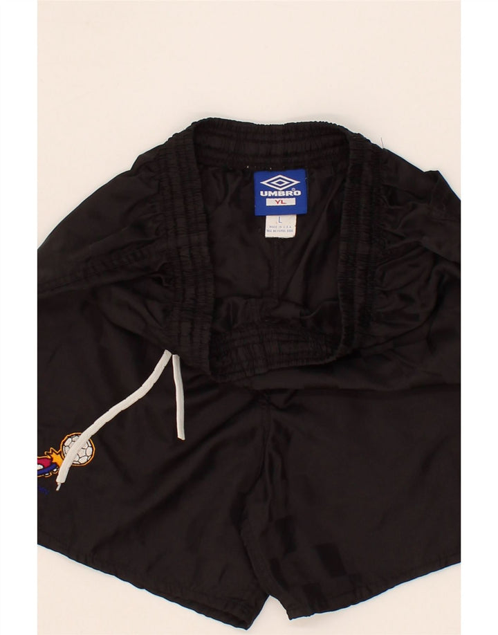 UMBRO Boys Mickey Mouse Graphic Sport Shorts 11-12 Years Large Black Vintage Umbro and Second-Hand Umbro from Messina Hembry 