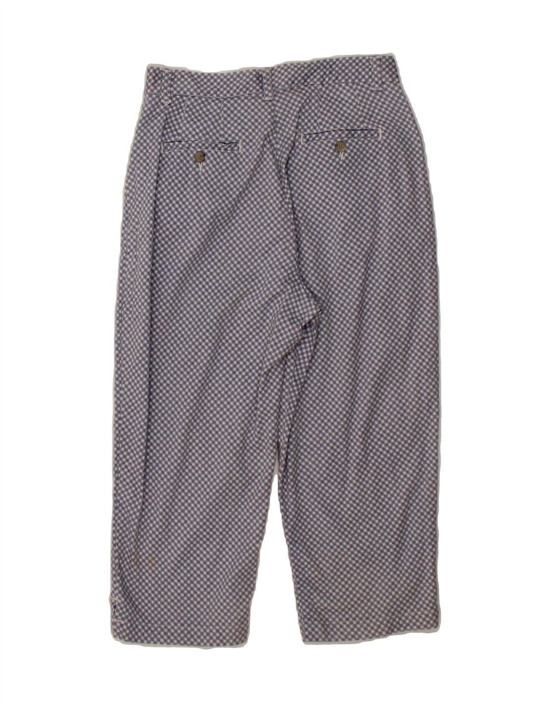 LEE Womens Straight Cropped Trousers W28 L20  Blue Check Cotton Vintage Lee and Second-Hand Lee from Messina Hembry 