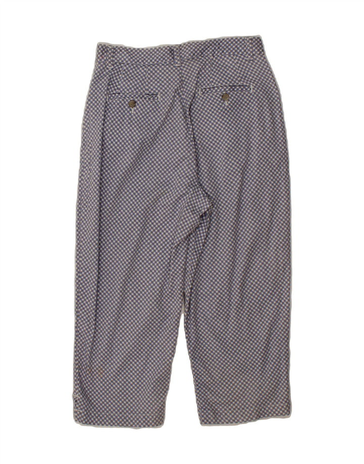 LEE Womens Straight Cropped Trousers W28 L20  Blue Check Cotton Vintage Lee and Second-Hand Lee from Messina Hembry 