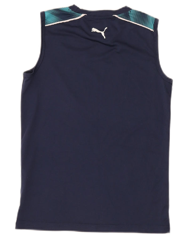 PUMA drenge grafisk vest top 7-8 år marineblå polyester