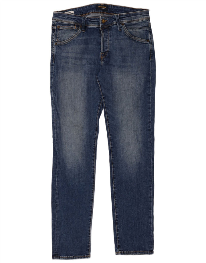 Jack & Jones Herre GLENN Slim Jeans W32 L32 Blå Bomuld
