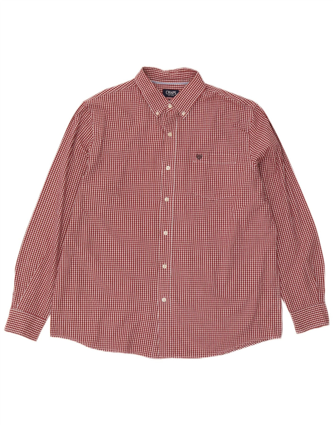Chaps Herreskjorte XL Rød Gingham Bomuld