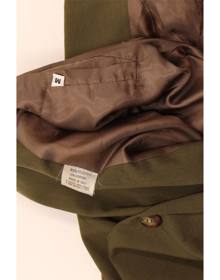 Vintage blazerjakke til mænd med 1 knap UK 38 Medium Khaki Polyester