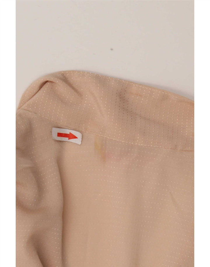 Vintage dameskjorte bluse UK 14 Medium Beige Plettet
