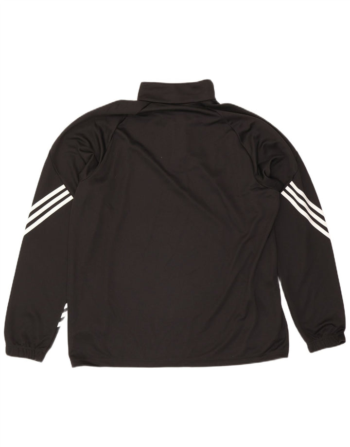 Adidas Herre Climalite Pullover med lynlås-hals Træningsdragt Top XL Sort Polyester