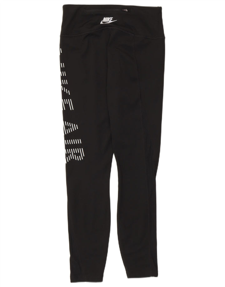 Nike Dame Dri Fit Grafiske Leggings UK 8 Lille Sort