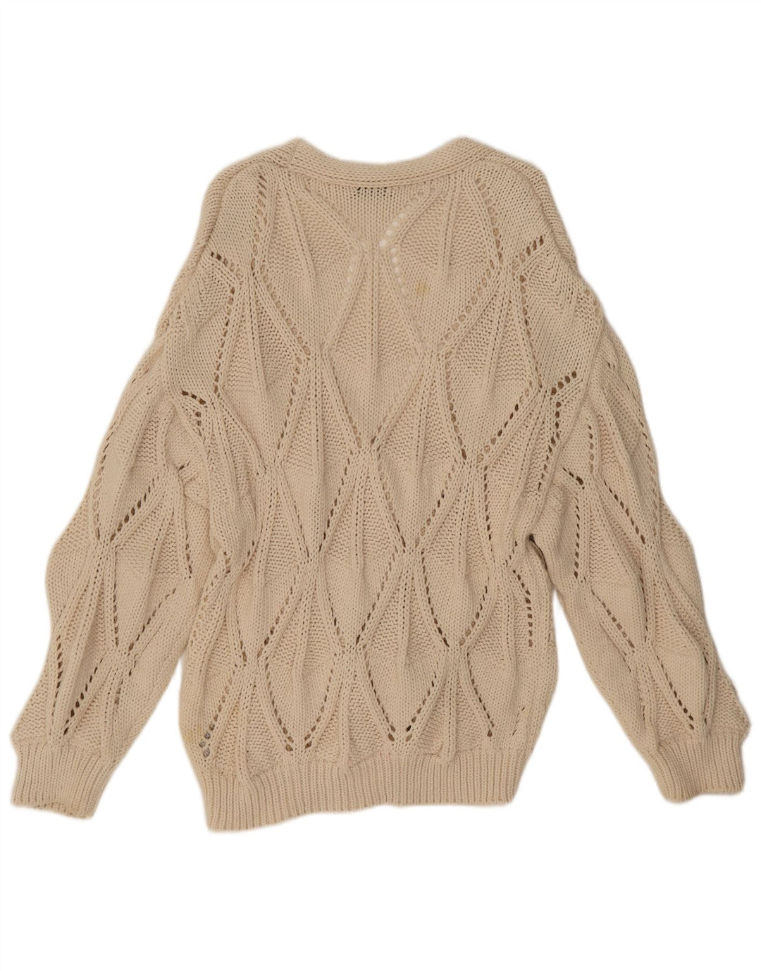 Zara Dame Cardigan Sweater UK 14 Medium Beige Bomuld