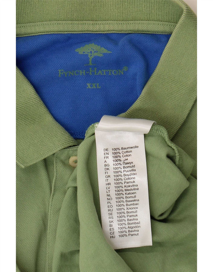Fynch Hatton Herre Polo Shirt 2XL Grøn Bomuld