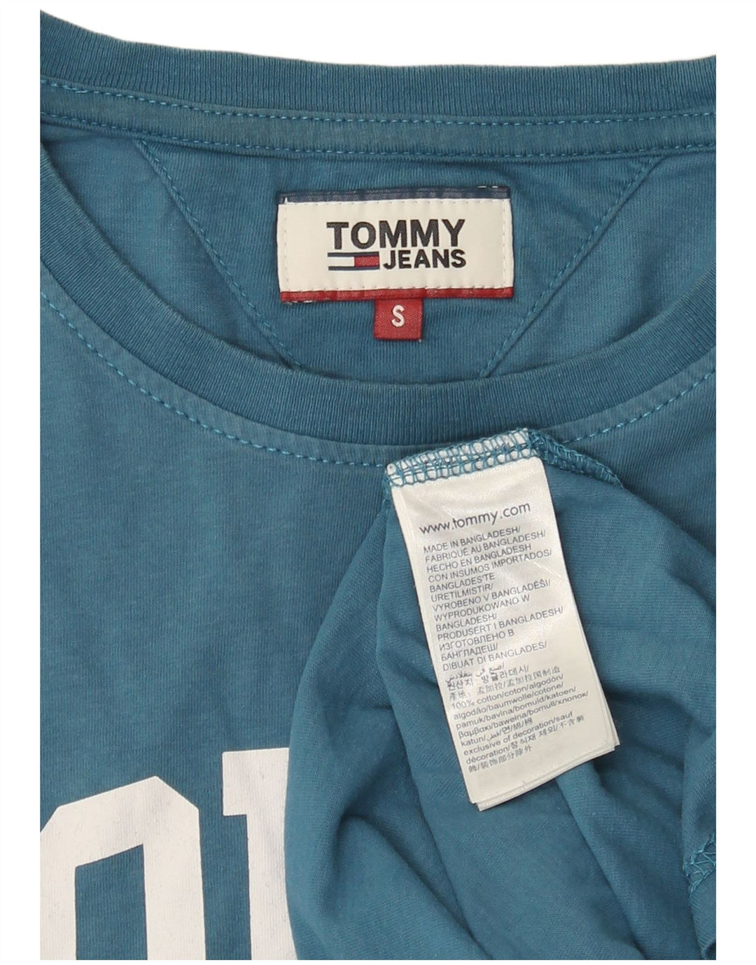 Tommy Hilfiger Herre Grafisk T-Shirt Top Lille Blå Bomuld