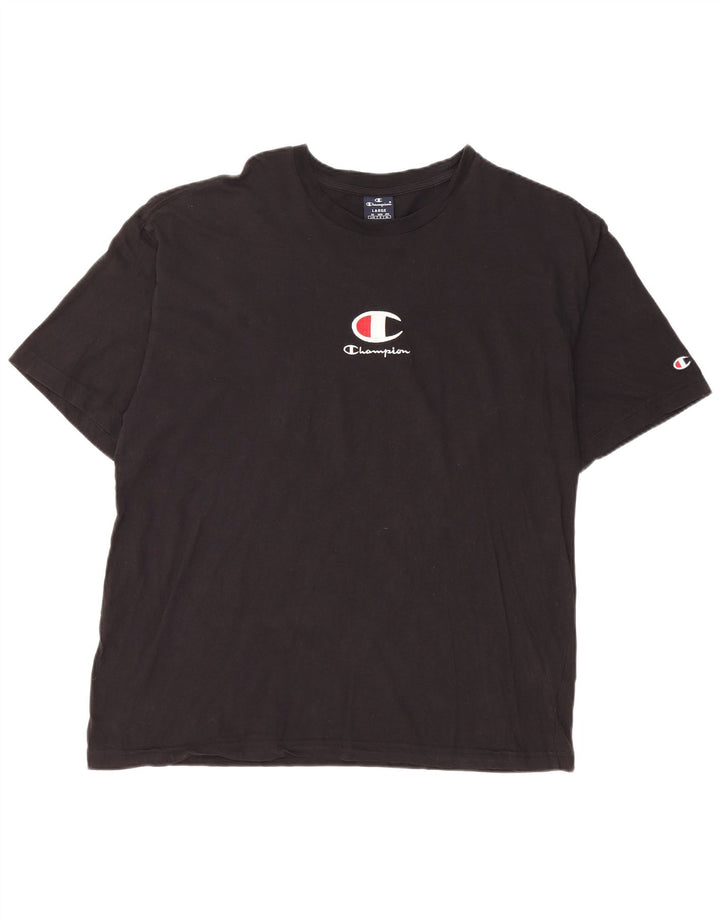 Champion Herre grafisk T-shirt Top Stor sort bomuld