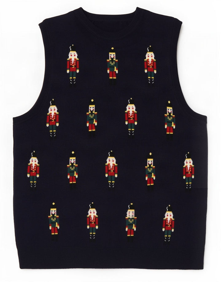 Marks & Spencer Herrevest Tank Top Small Navy Blue Christmas