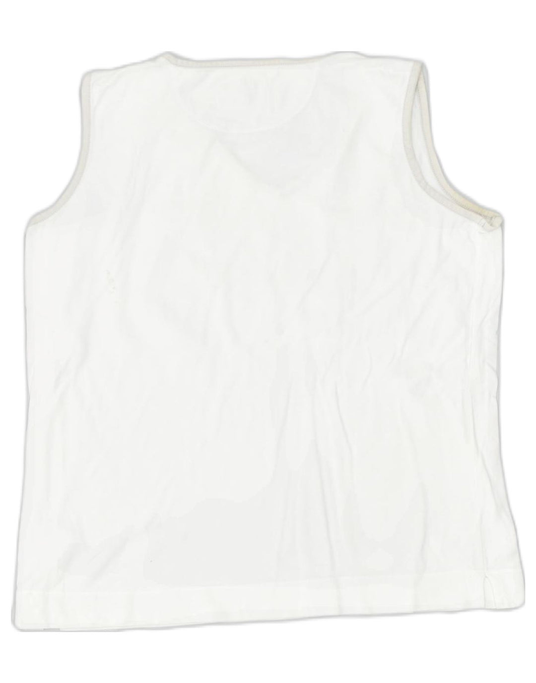 CHAMPION Womens Vest Top UK 16 Large White Cotton | Vintage | Thrift | Second-Hand | Used Clothing | Messina Hembry 