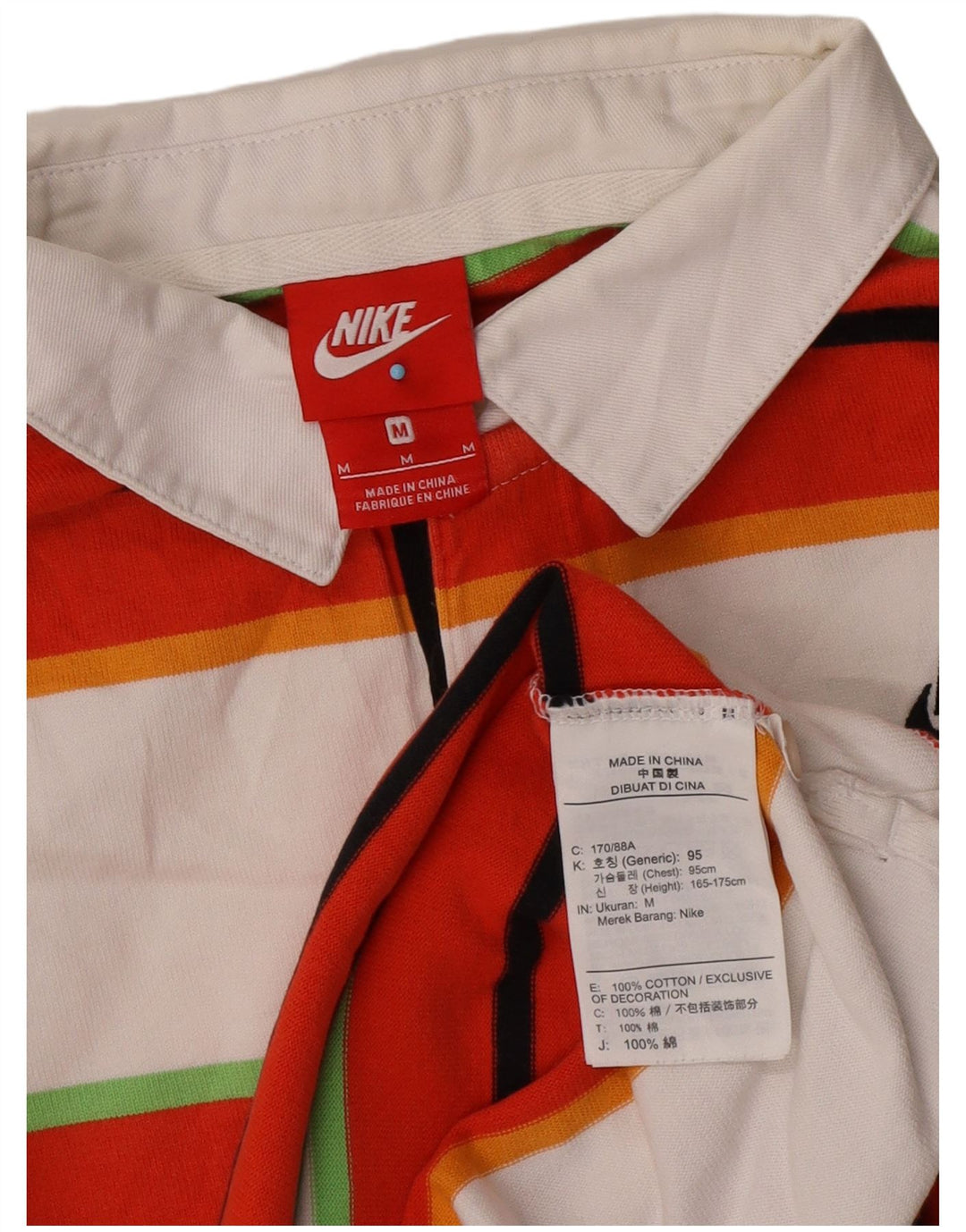 Nike Langærmet Rugby Polo Shirt Medium Flerfarvet stribet bomuld