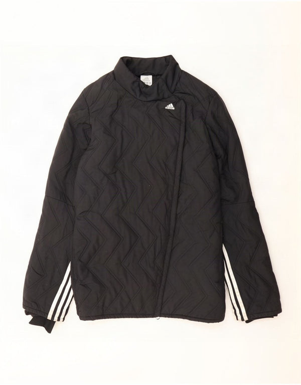 Adidas Dame Polstret Jakke UK 12 Medium Sort Polyester