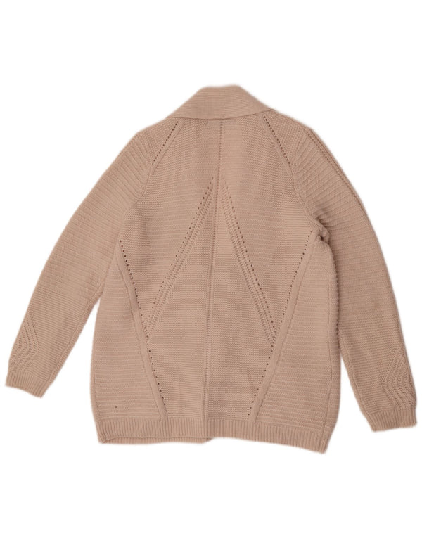 Marks & Spencer Womens Open Cardigan Sweater UK 16 Large Beige Acryl