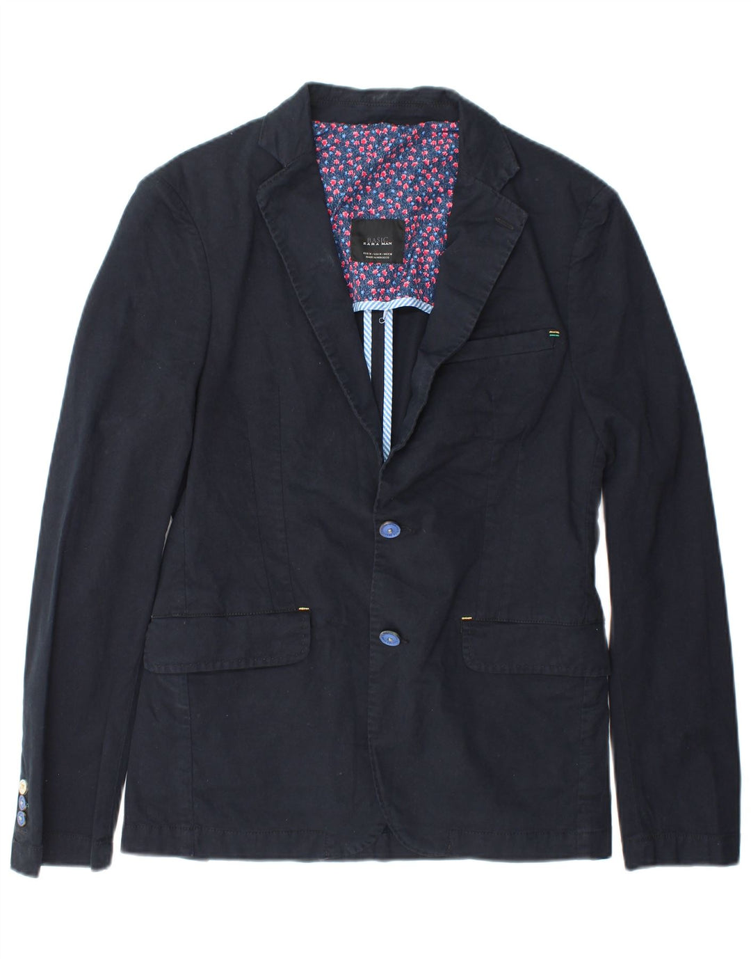 Zara Herre 2-knaps blazerjakke UK 38 Medium Navy Blue