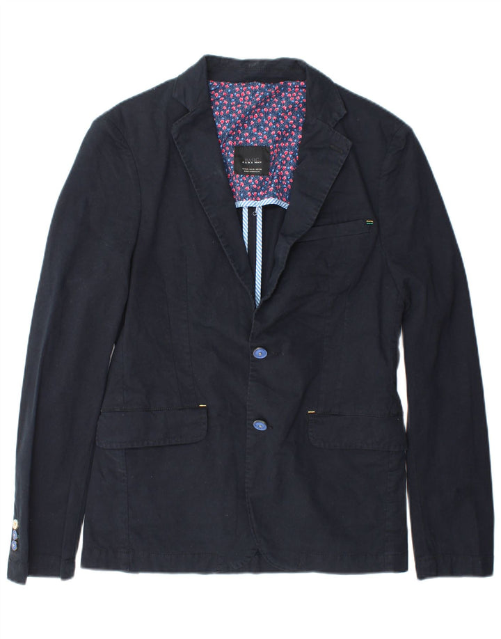 Zara Herre 2-knaps blazerjakke UK 38 Medium Navy Blue