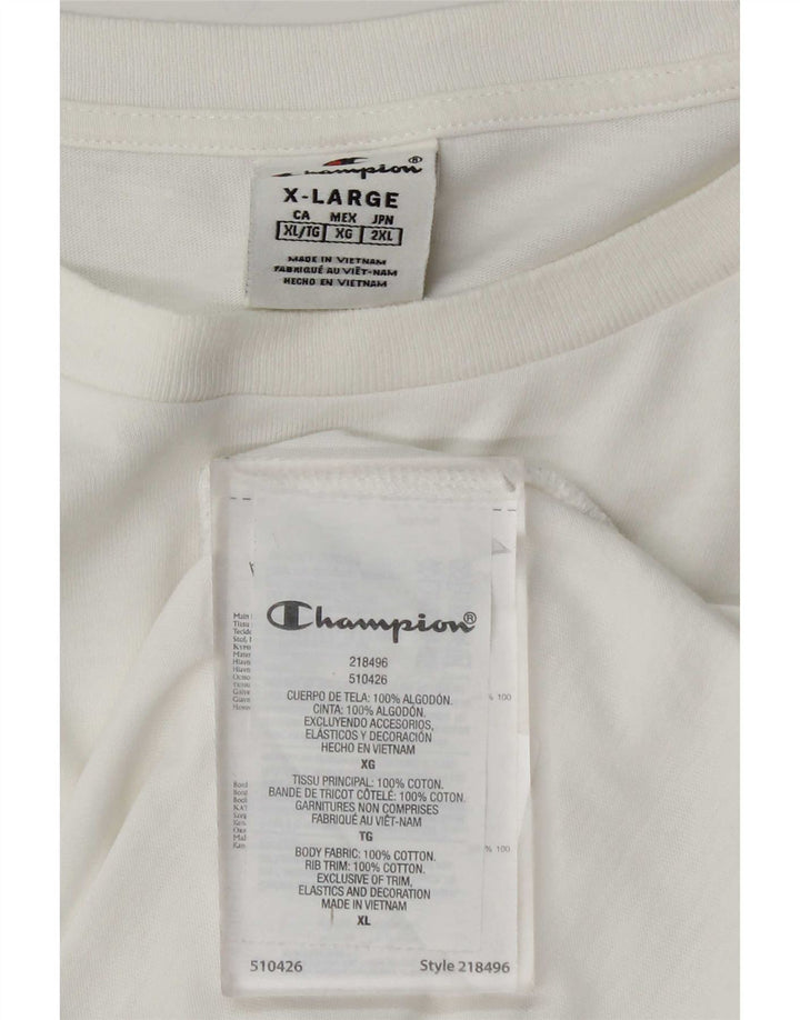Champion Herre T-Shirt Top XL Hvid Bomuld