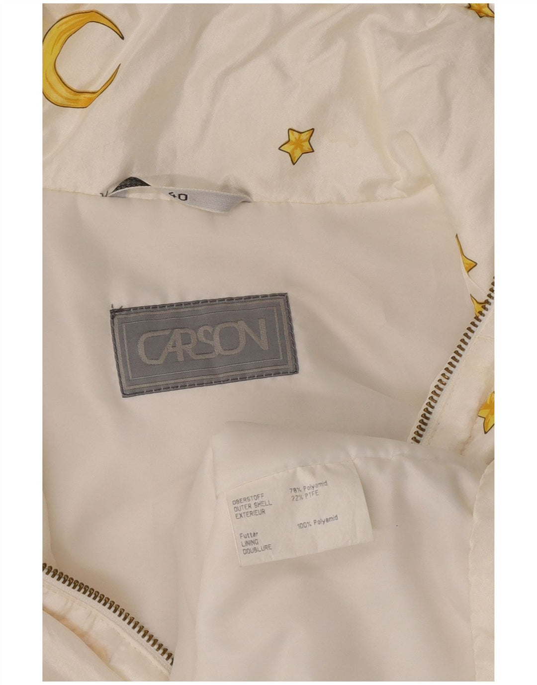 Carson Dame Grafisk Pullover Windbreaker Jacket EU 40 Medium White