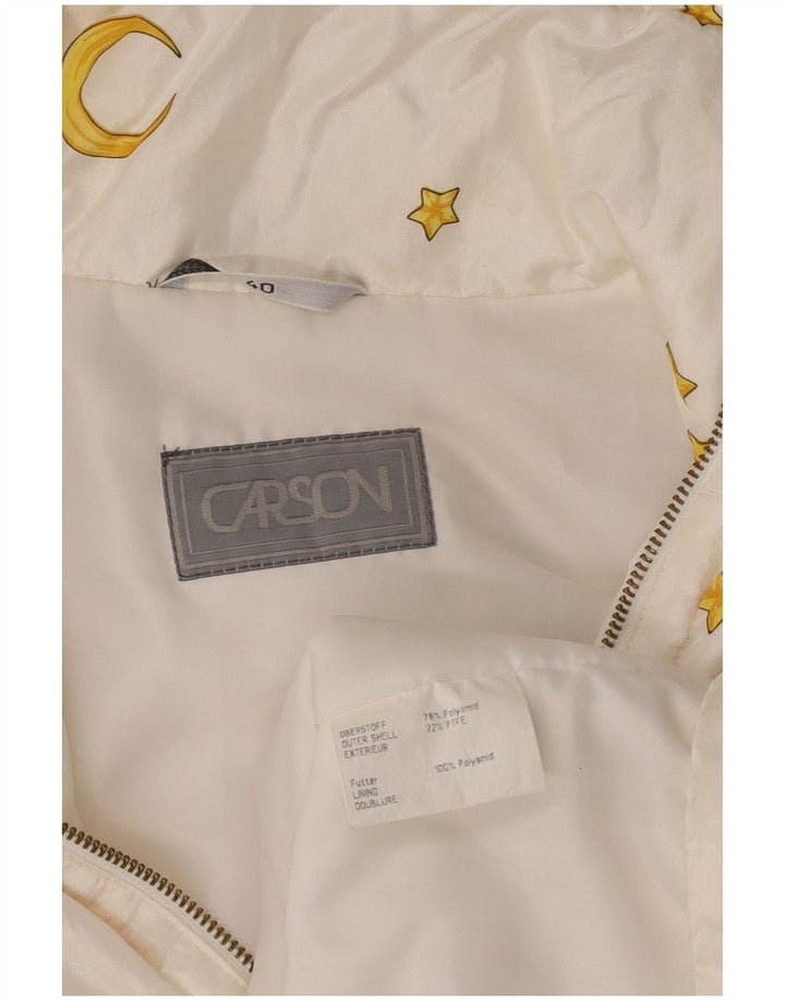 Carson Dame Grafisk Pullover Windbreaker Jacket EU 40 Medium White