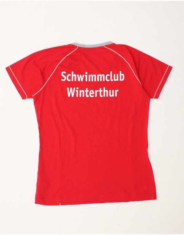 ARENA Grafisk T-shirt top til kvinder UK 14 Medium rød bomuld