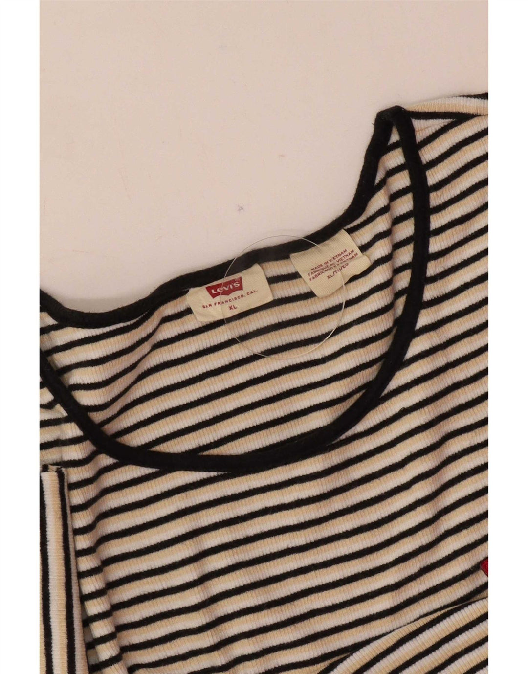 Levi's Dame T-Shirt Top UK 18 XL Flerfarvet Stribet