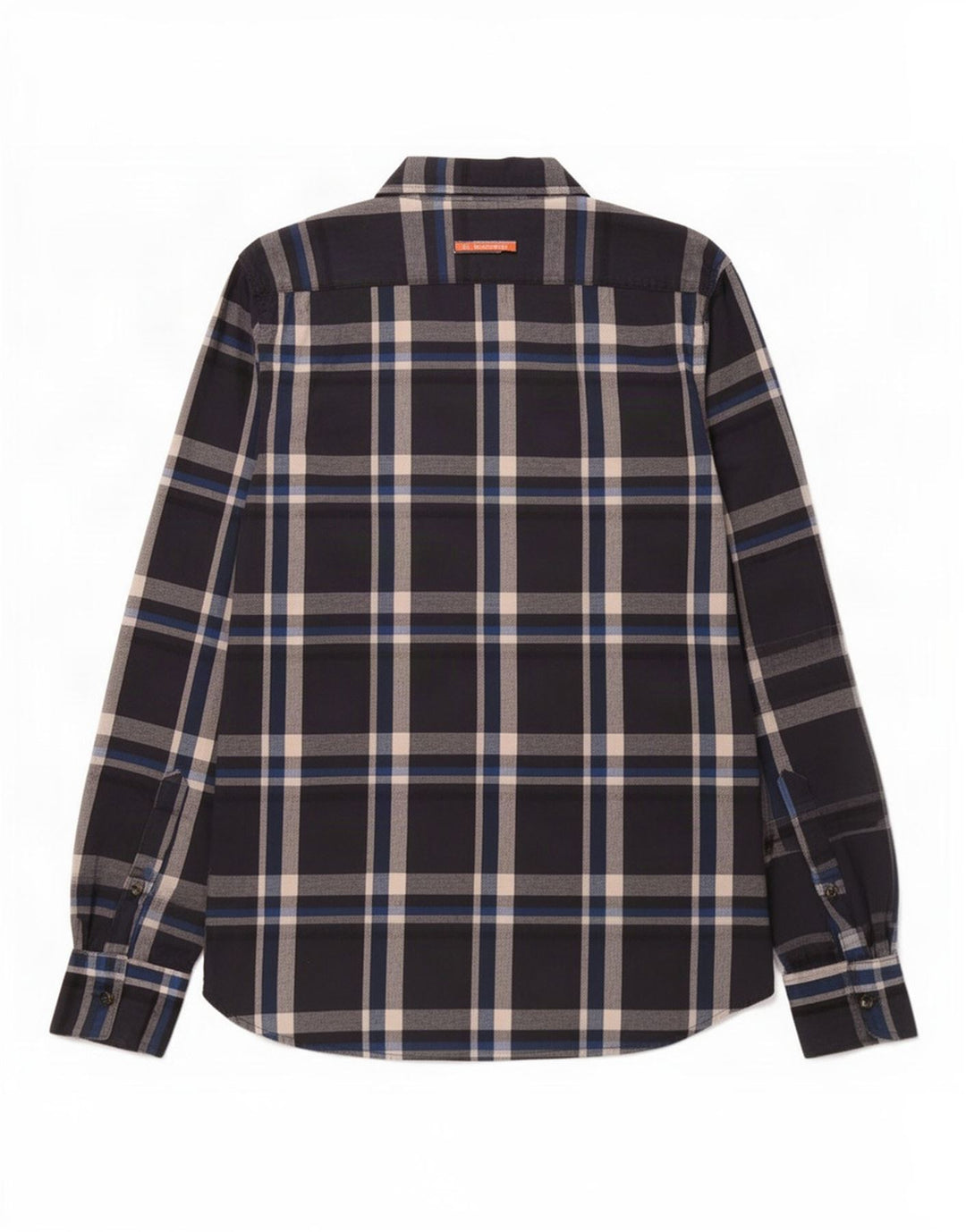 Superdry Flanelskjorte til mænd Medium Marineblå Plaid Bomuld