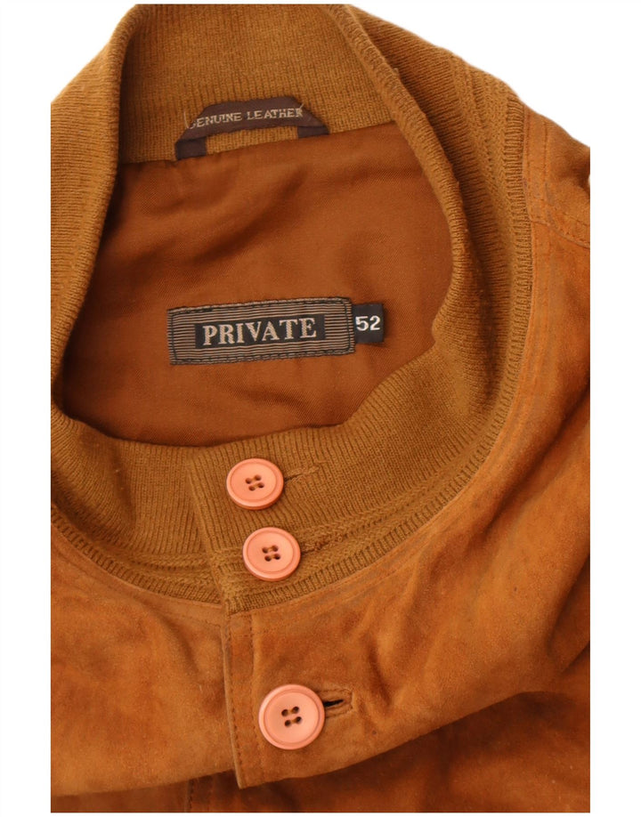 Privat Herre Ruskind Bomber Jacket IT 52 XL Brunt Læder