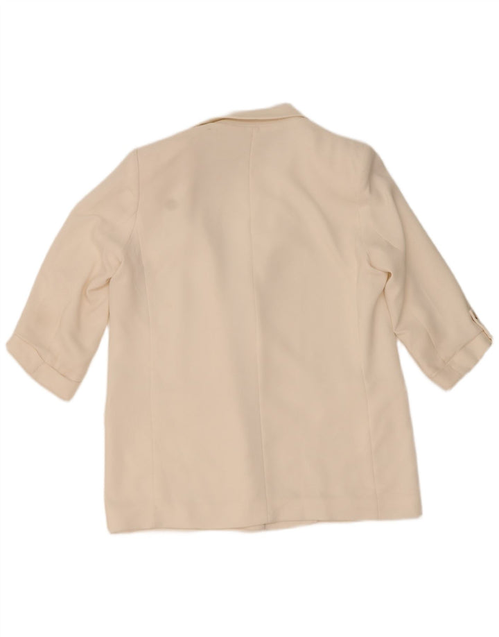 Zara Dame 3/4 ærmet åben blazerjakke UK 18 XL Hvid