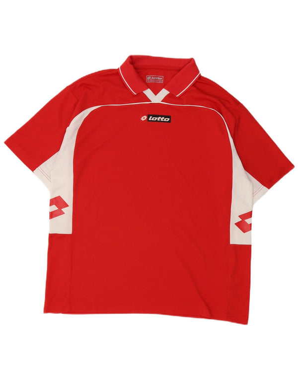 Lotto Herre Grafisk Polo Shirt XL Rød Colourblock Polyester