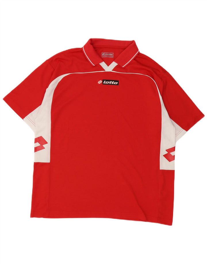 Lotto Herre Grafisk Polo Shirt XL Rød Colourblock Polyester