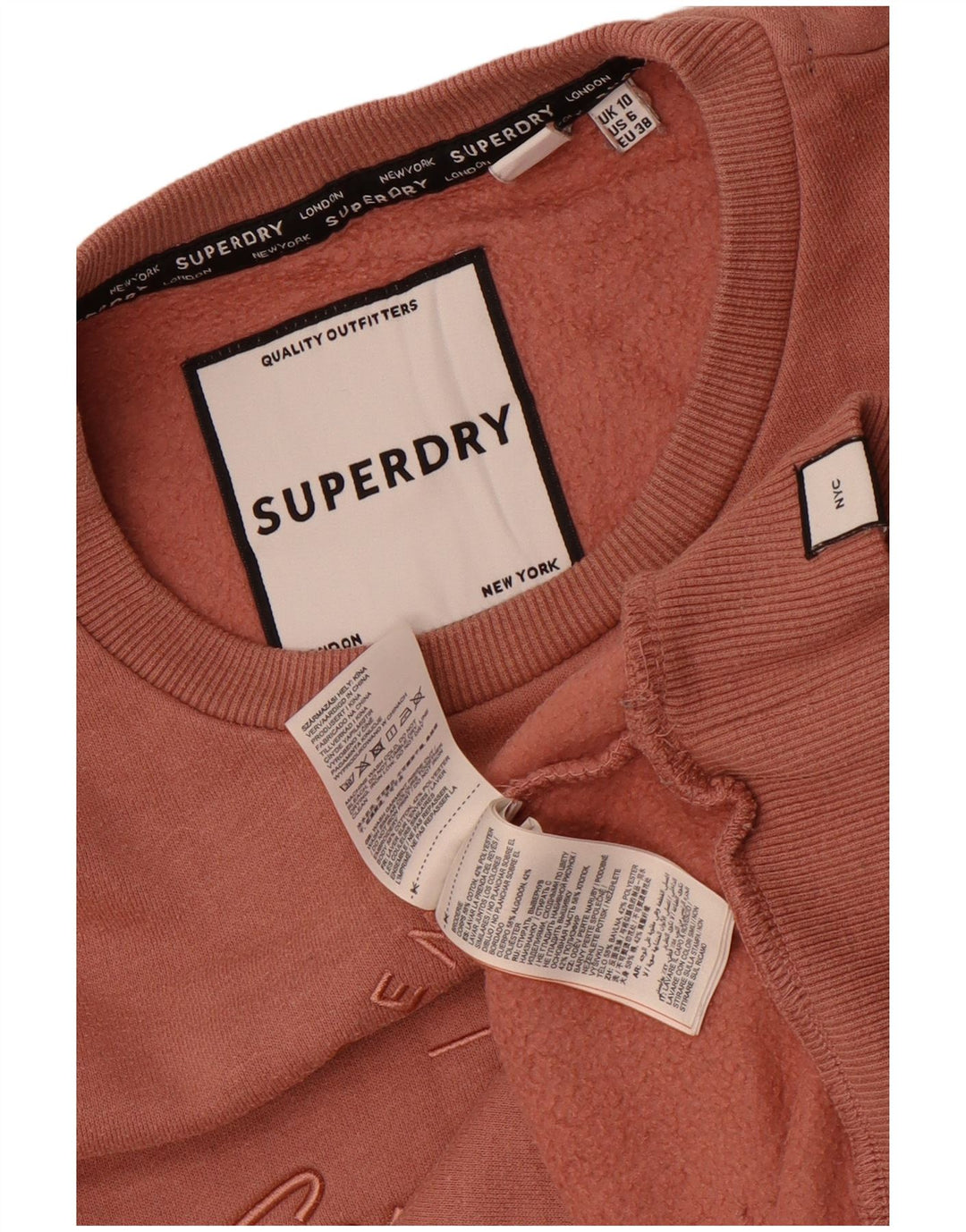 Superdry Womens Grafisk Oversized Sweatshirt Jumper UK 10 Small Pink Bomuld