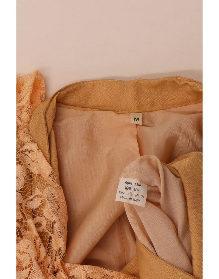 Vintage Dame Bolero Jacket UK 14 Medium Beige Blomsteruld