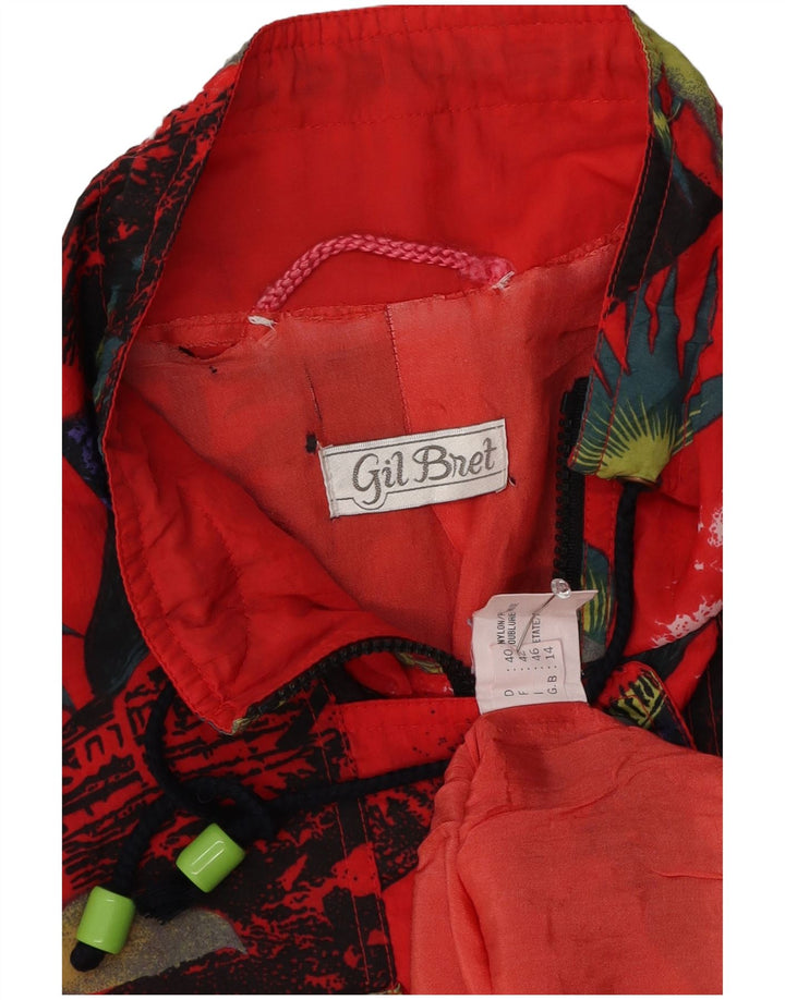 Gil Bret Dame Oversized Windbreaker Jacket UK 14 Large Red Floral