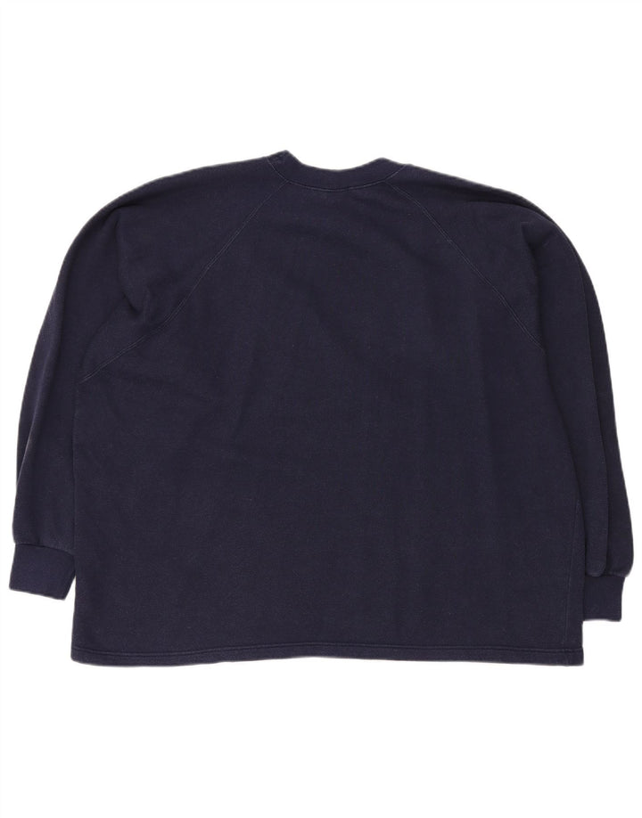 CHAMPION Dame Oversized Grafisk Sweatshirt Jumper UK 16 Large Navy Blue