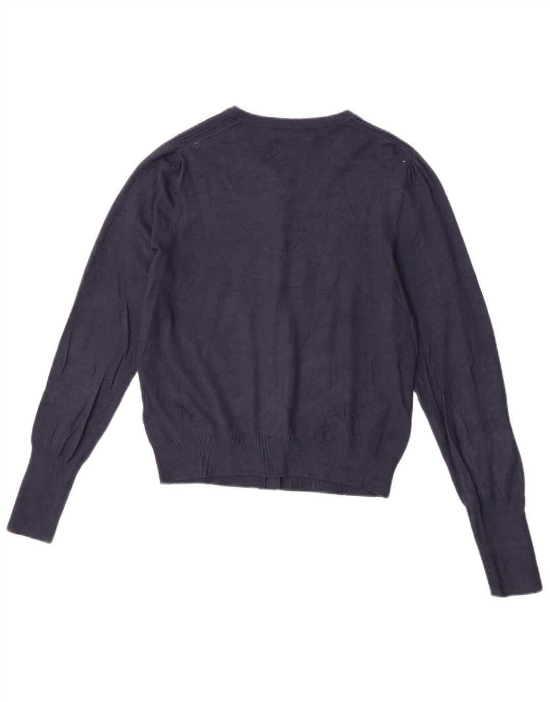 Marks & Spencer Dame Cardigan Sweater UK 12 Medium Navy Blue Viscose