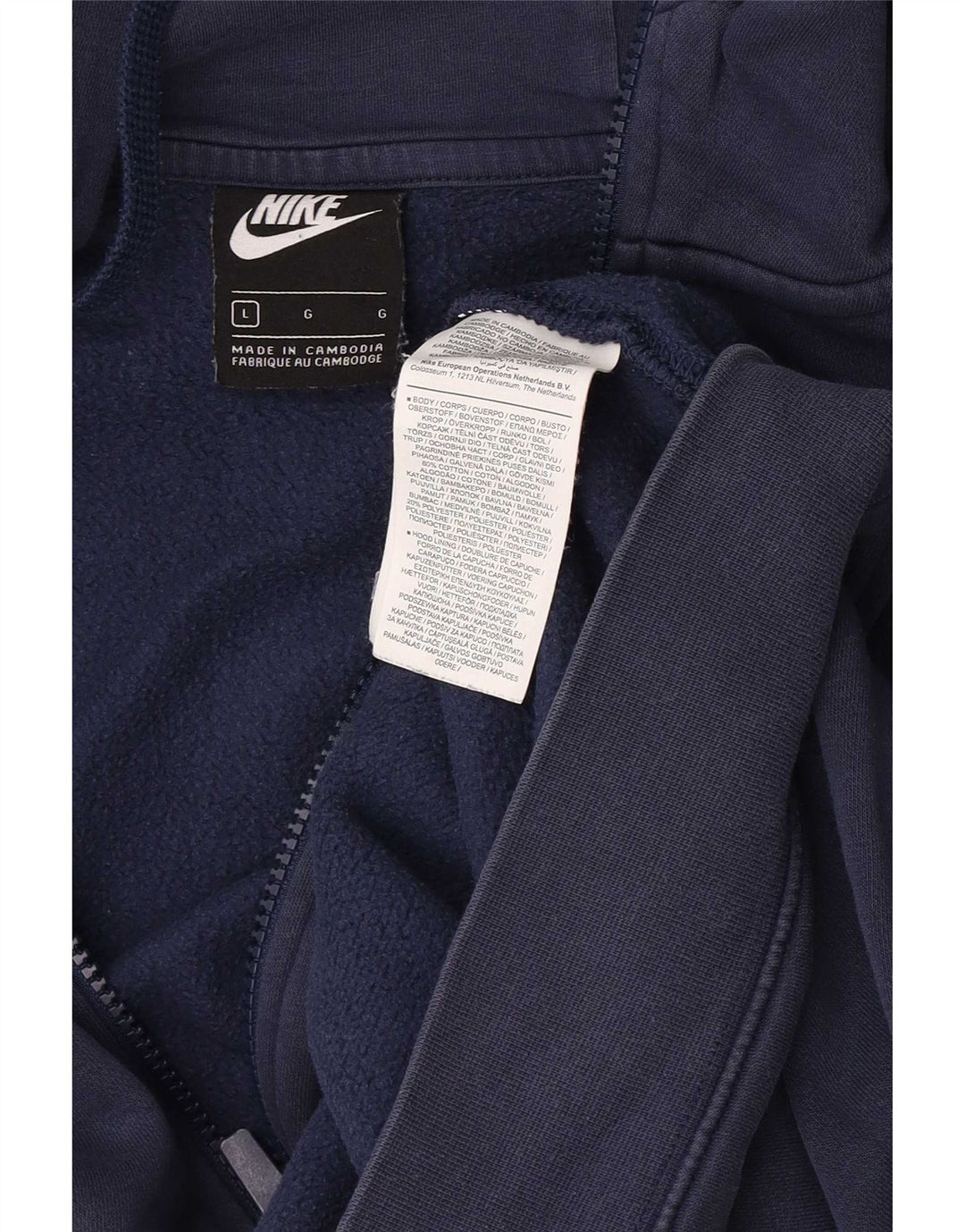 Nike hættetrøje med lynlås til mænd Stor marineblå bomuld