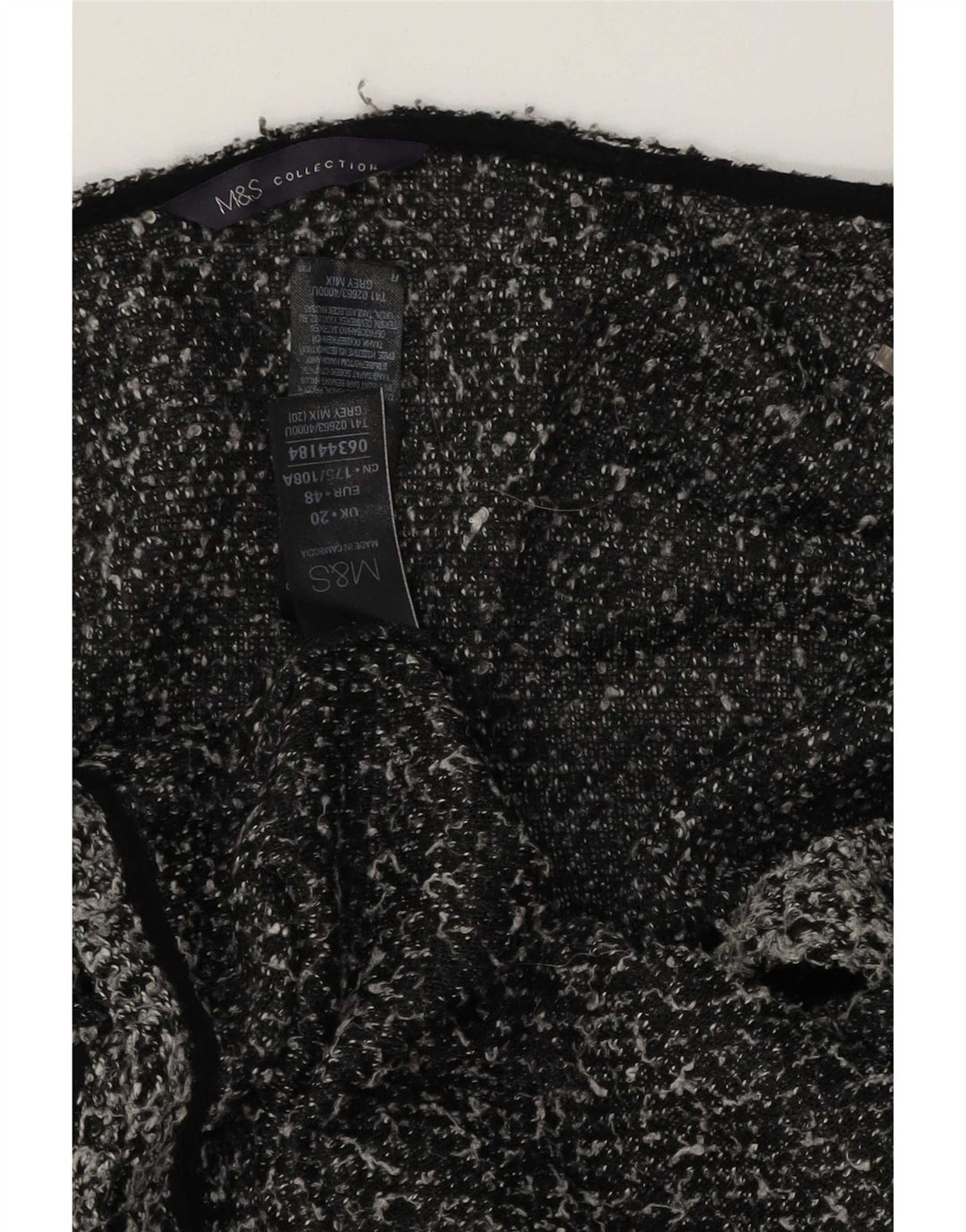 Marks & Spencer Dame Cardigan Sweater UK 20 2XL Grå Flecked Polyester
