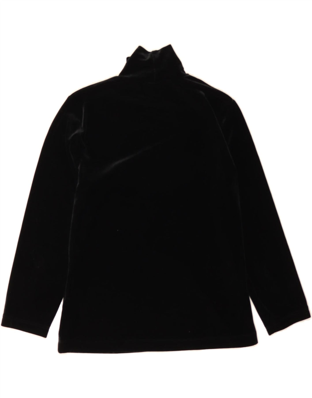 LANDS END Womens Velvet Top 3/4 Sleeve UK 6/8 Small Black Polyester Vintage Lands End and Second-Hand Lands End from Messina Hembry 