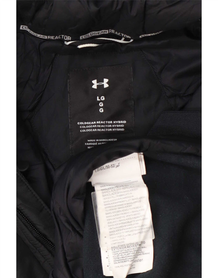 Under Armour Herre Hooded Quilted Jacket UK 40 Large Navy Blue Polyester