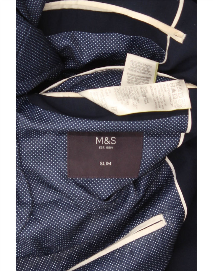 Marks & Spencer Herre 2 Button Slim Blazer Jacket UK 38 Medium Navy Blue