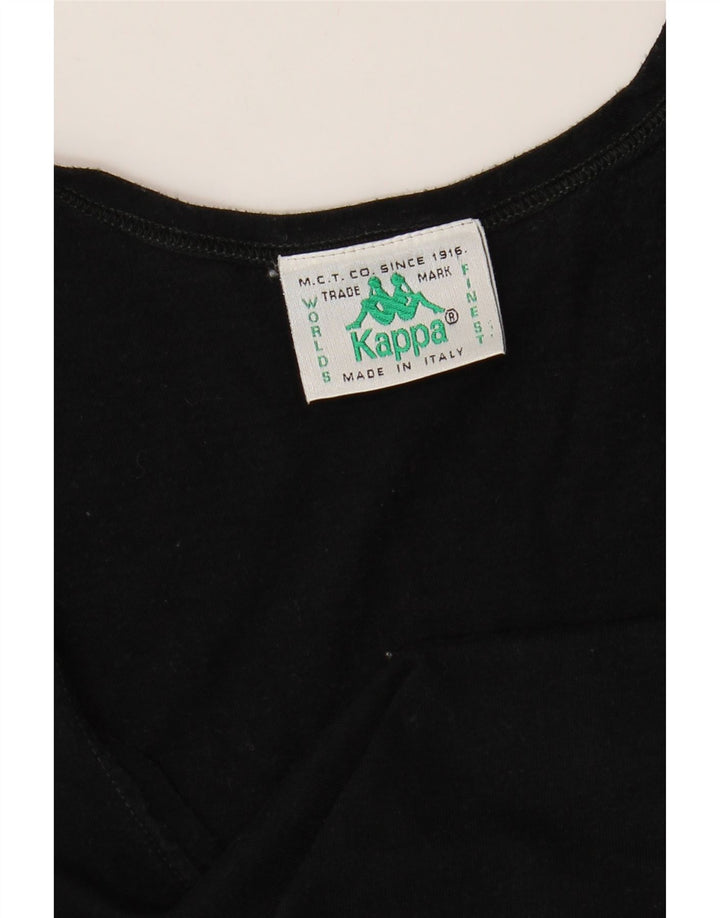 Kappa Damevest Top UK 14 Stor Sort Bomuld