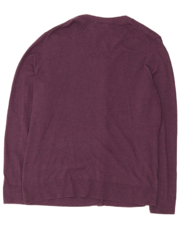 Gap Dame Cardigan Sweater UK 18 XL Lilla Bomuld