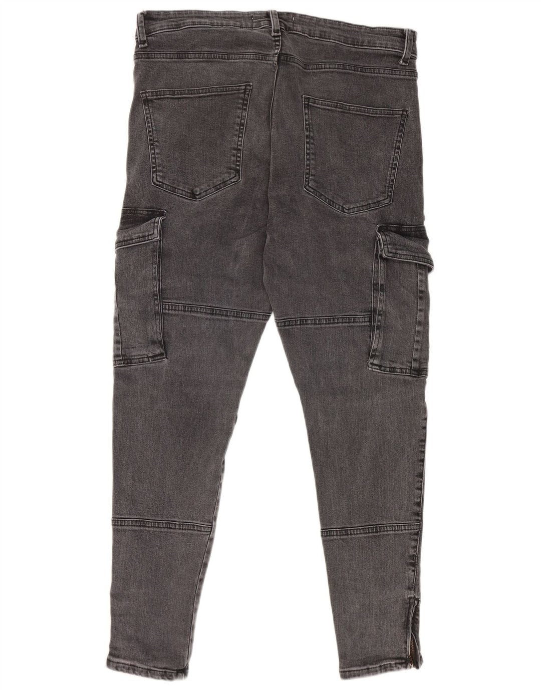 Zara Herre Cargo Slim Jeans EU 44 Large W34 L29 Grå Bomuld