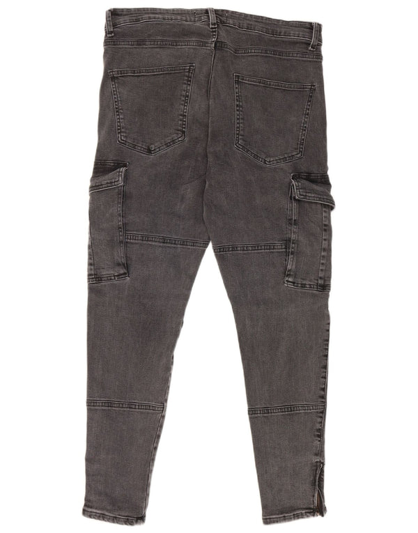 Zara Herre Cargo Slim Jeans EU 44 Large W34 L29 Grå Bomuld