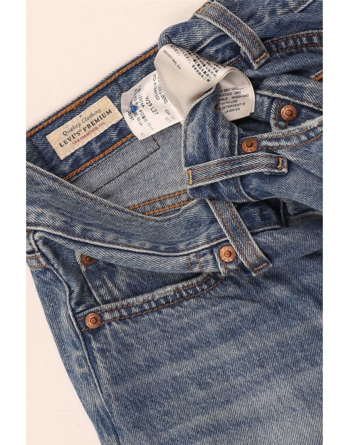 Levi's Dame Ribcage Distressed Straight Jeans W29 L27 Blå Bomuld